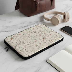 Laptop Sleeve & Laptop Case – Boho Floral Neoprene Laptop Sleeve – iPad Sleeve, Pastel, Computer Bag