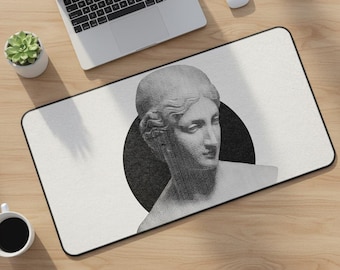Greek Statue Desk Mat, Mouse Pad, Classical Sculpture Mousepad, Minimal Art Desk Mat