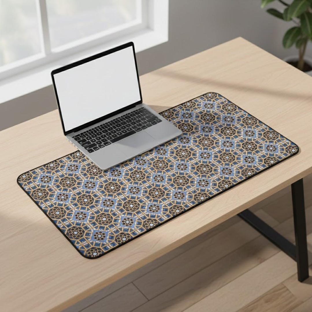 Desk Mat Geometric Pattern Design Mouse Pad – Large Extended Desk Pad ...