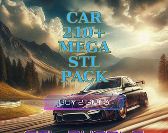 Car Mega STL Pack | 210+ 3D Printable Cars | Vehicles, Models & Collectibles | Digital Download