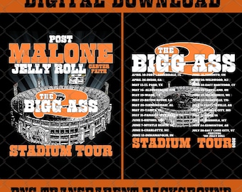 Post Malone & Jelly Roll Tour PNG: Concert T-Shirt Design (Digital Download)