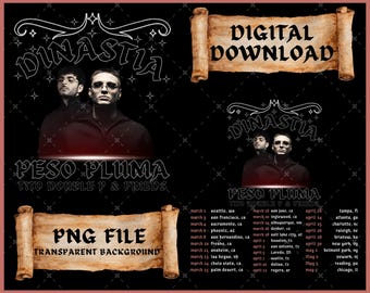 Peso Pluma Dinastia Tour PNG T-Shirt Design (Digitaler Download)