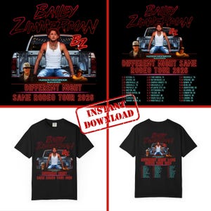 Bailey Zimmerman Tour 2026 PNG, Concert T-Shirt Design (Digital Download)