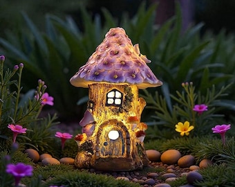 Solar Fairy House, gloeiend paddestoelentuindecor