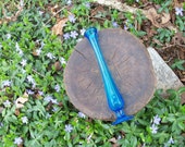 Art Glass Azure Footed Teardrop Lalique Styled Vase Mid Century Find by AntiquesandVaria NEW Free Shipping