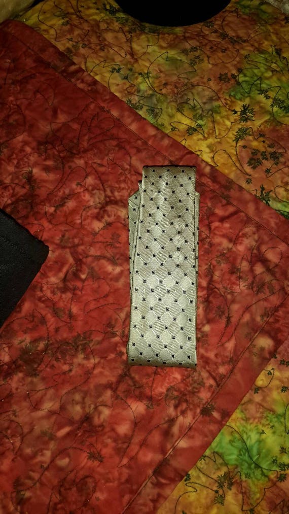 Necktie Metallic Vintage Skinny Tie Silver Jacqua… - image 5