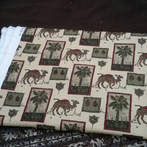 Fabric Decorator Weight Linen Mill Creek 1 Yard Plus Wide 12 Color Key With Gold Desert Motif Find by AntiquesandVaria NEW Free Shipping