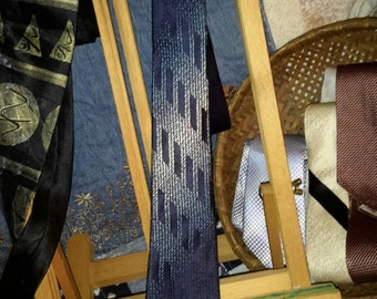 Necktie Vintage Indigo Optical Art Tie Designer De Frees Unisex Accessory by AntiquesandVaria NEW Free Shipping