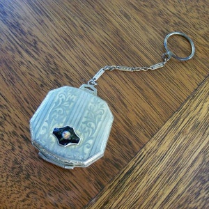 Antique Compact On A Fob Must See Ladies Accessory by AntiquesandVaria NEW Free Shipping image 1