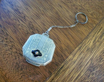 Antique Compact On A Fob Must See Ladies Accessory by AntiquesandVaria NEW Free Shipping