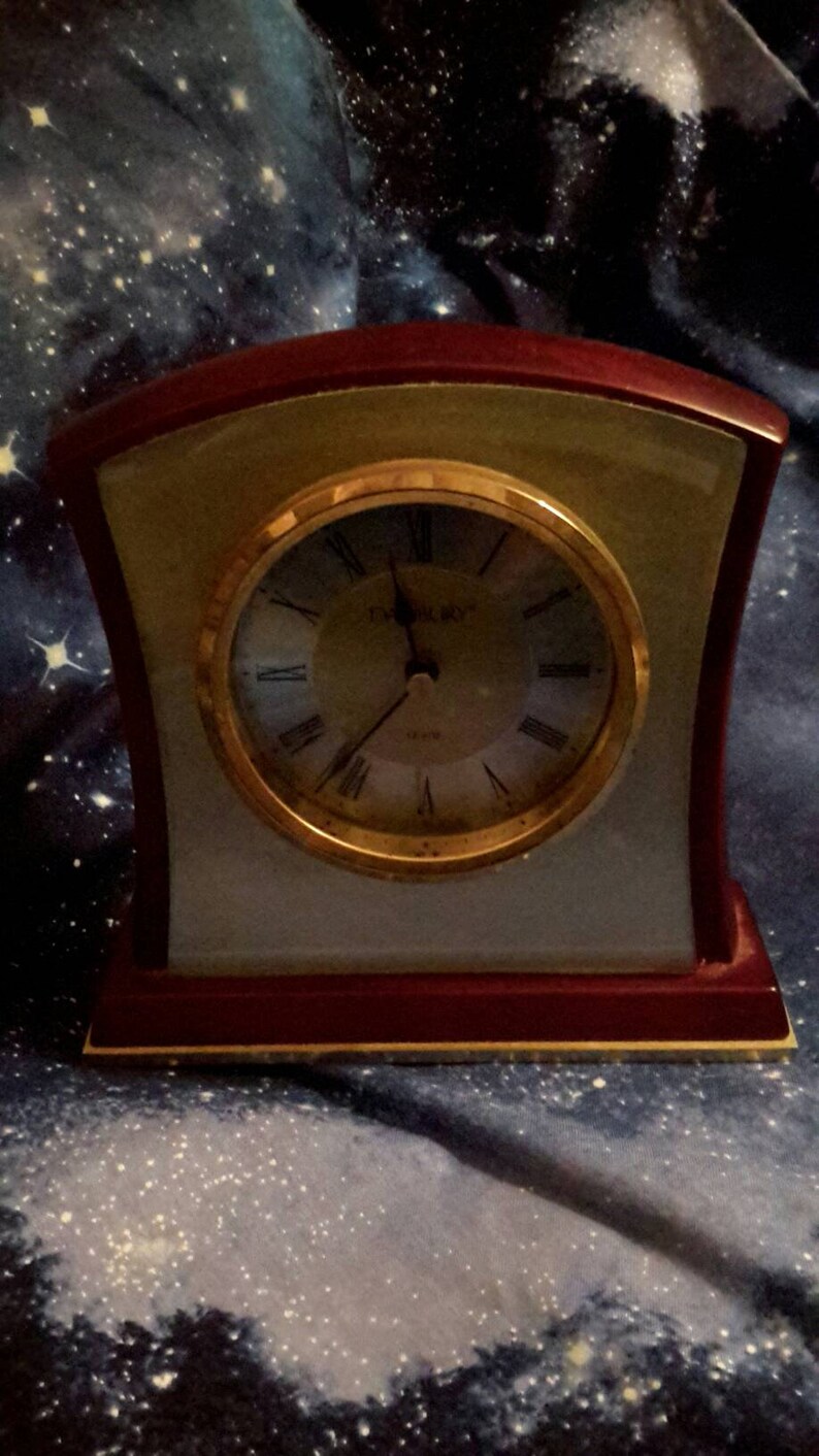 Clock Danbury Mantle Desk Quartz Wood & Metal Case Classic Etsy