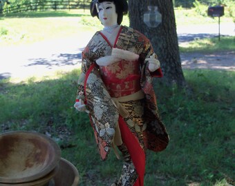 Nishi Geisha Doll Mid Century Japan Figural Art Sculpture Wonderful Example Estate Find by AntiquesandVaria NEW Free Shipping