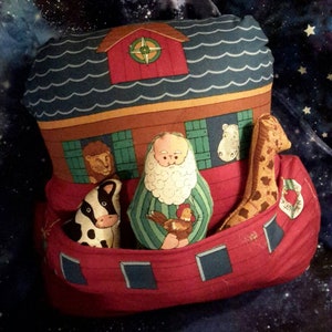 Toy Noah's Ark & Animals Stuffed Soft Toys Handmade Biblical Learning Sunday School Nursery by AntiquesandVaria NEW Free Shipping