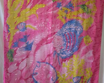 Scarf Sarong Pink Jewel Tones 44 x 55 Inches Art Panel Beach Decor Vacation Must Have by AntiquesandVaria NEW Free Shipping