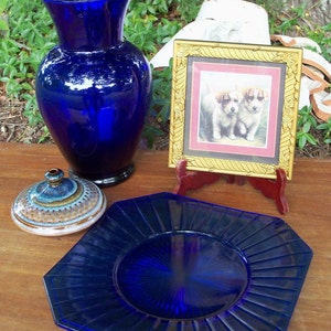Plate Stunning Deco Cobalt Blue by AntiquesandVaria NEW Free Shipping