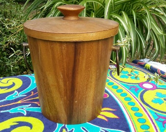 Ice Bucket Wooden Mid Century Barware Find by AntiquesandVaria NEW Free Shipping