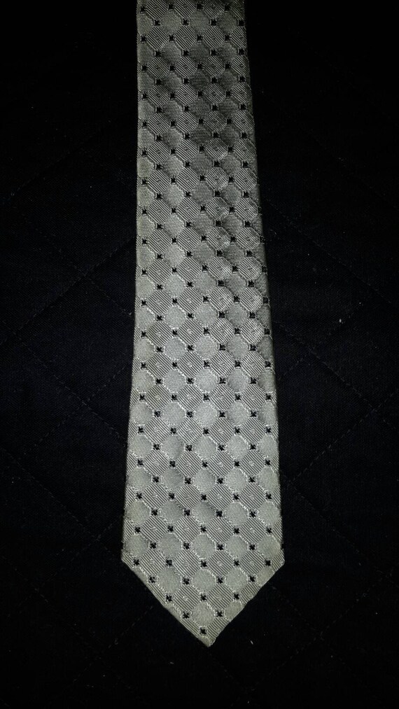 Necktie Metallic Vintage Skinny Tie Silver Jacqua… - image 1