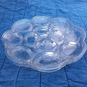 Deviled Egg Plate Pair Glass Floral Motif Lovely Durable Buffet Serving Find by AntiquesandVaria NEW Free Shipping
