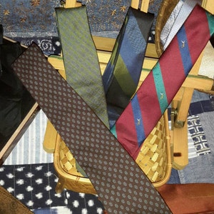 Necktie Lot of Four Instant Tie Wardrobe Classic Elements Designer Silk by AntiquesandVaria NEW Free Shipping