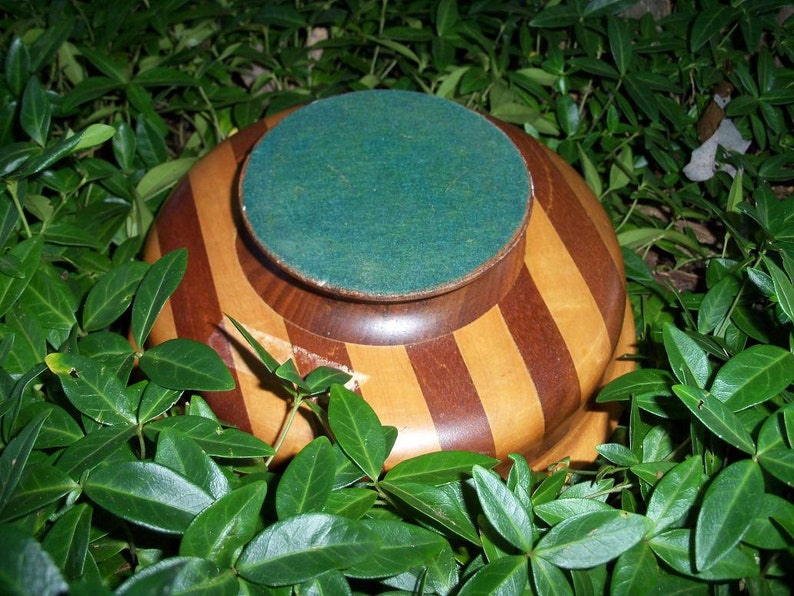 Wood Compote Striped Wooden Art Treen Artifact by AntiquesandVaria NEW Free Shipping