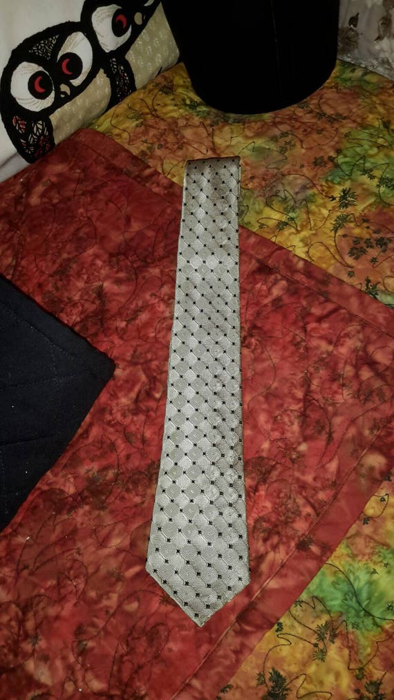Necktie Metallic Vintage Skinny Tie Silver Jacqua… - image 4