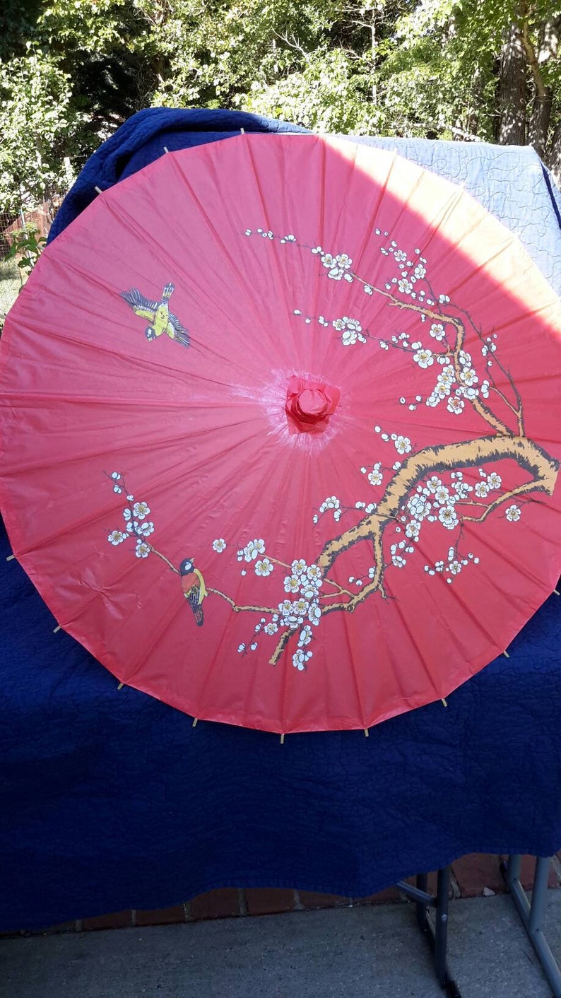Chinese Parasol Traditional With Birds Six Available Classic Find by AntiquesandVaria NEW Free Shipping