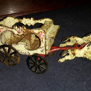 Metal Toy Early Century Fire Cart Horses For Parts or Refurb Rare Find by AntiquesandVaria NEW Free Shipping