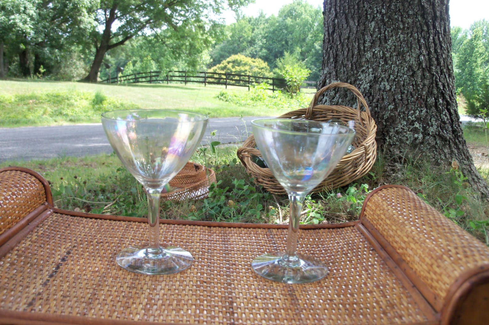 Toasting Glass Pair Iridescent Swirls Vintage Champayne Etsy