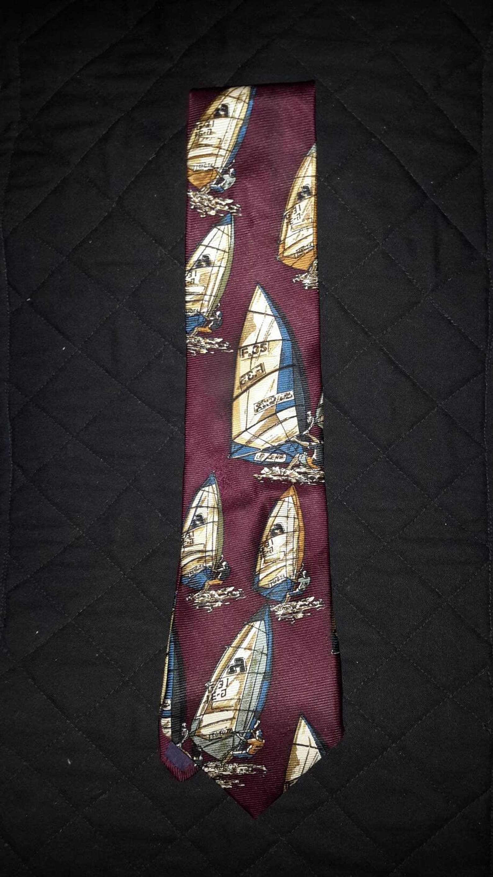 Necktie Sailboarding Tie Oxblood by Bancroft Made in New York Etsy