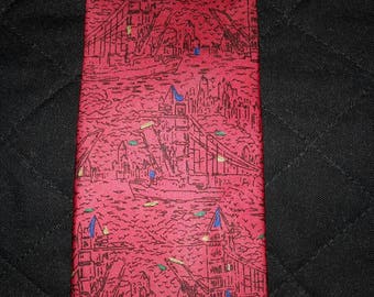 Necktie Crimson Toille Metallic Art Tie Designer Menswear From Tie One On by AntiquesandVaria NEW Free Shipping