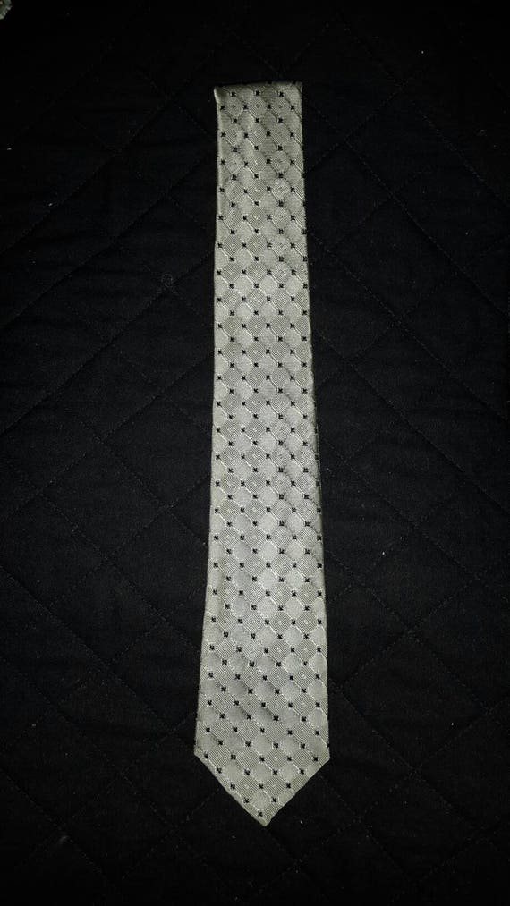 Necktie Metallic Vintage Skinny Tie Silver Jacqua… - image 2