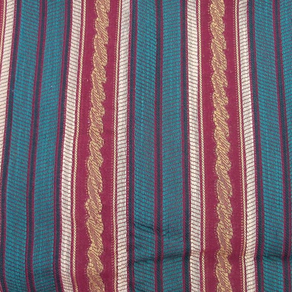 Fabric Oxblood Forest & Gold Remnant 56 x 36 Decorator Stripes NEW Free Shipping