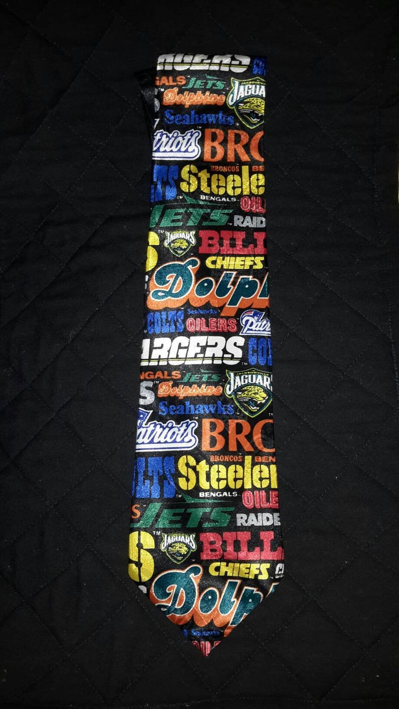 Necktie NFL Teams Tie Black Neon Menswear Find by Etsy