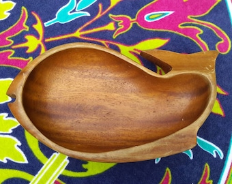 Carved Wooden Dish Whale or Goldfish Vintage Authentic Decor Find by AntiquesandVaria NEW Free Shipping