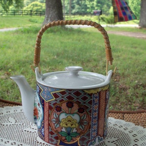 Teapot Imari Japanese Royal Decor Useable Porcelain Pot by AntiquesandVaria NEW Free Shipping