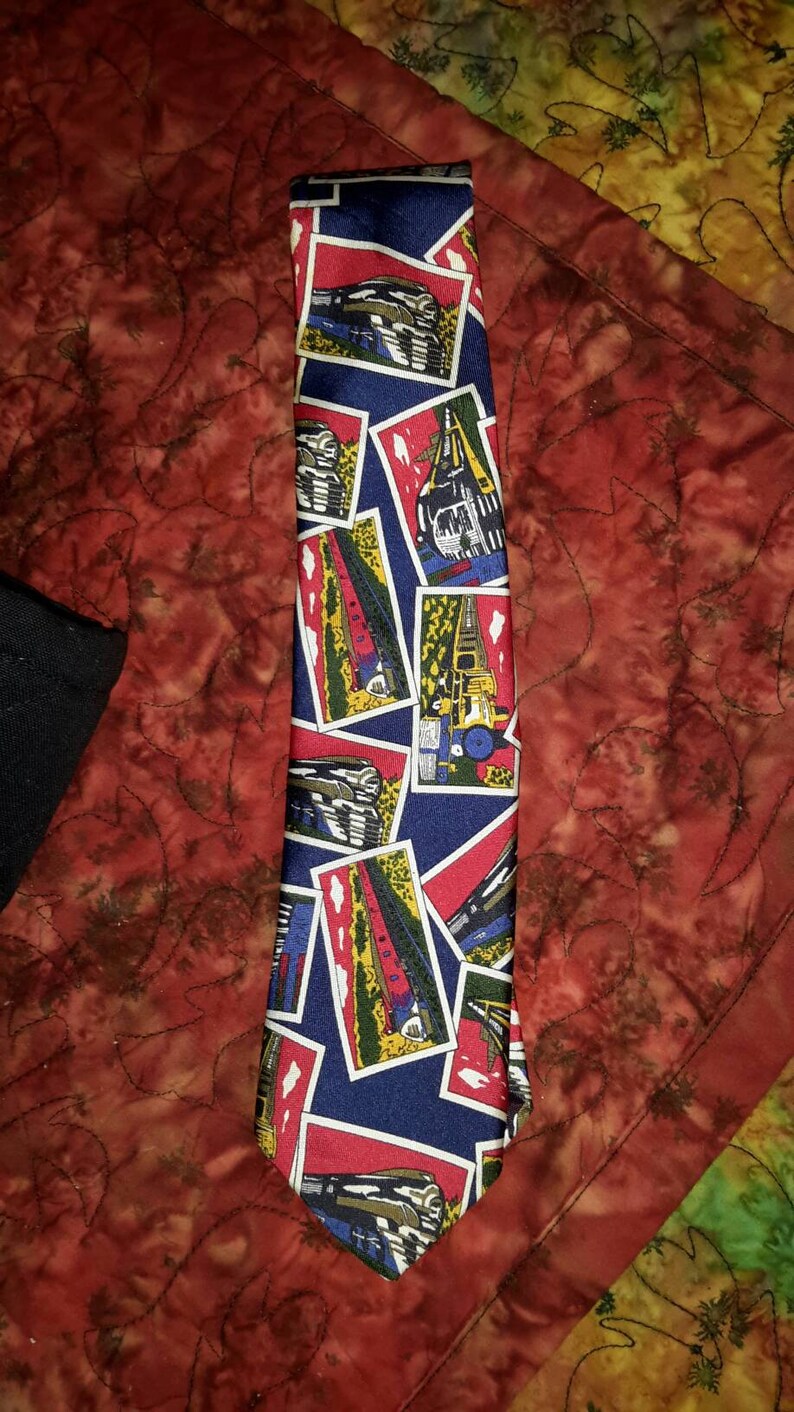 Necktie Boys Train Motif Silk Tie Gap Young Menswear Find by AntiquesandVaria