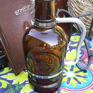 German Beer Bottle Stein Pressure Top & Metal Handle Brewers Find by AntiquesandVaria NEW Free Shipping