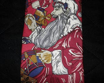 Necktie Christmas Santa Laughing Wide Silk Art Tie Padded Menswear Find by AntiquesandVaria NEW Free Shipping