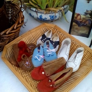 Baby Shoes Lot Of Five Pair Early Century To Barely Vintage Special Collection Dolls Display Find by AntiquesandVaria NEW Free Shipping