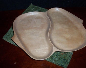 Dish Treen Blond Wooden Japanese Two Sided For Serving Pear Inspired by AntiquesandVaria NEW Free Shipping