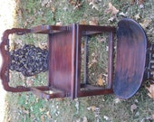 Wooden Throne Chair Carved Tuscany Grape Leaves Amazing Asian Artifact by AntiquesandVaria