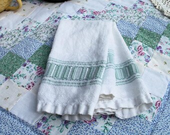 Finger Towels Midcentury Garden Party Paire Moss & Cream Handwoven Tea Towels Mid Century Linens NEW Livraison gratuite par AntiquesandVaria
