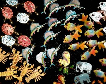 Jewelry Pin Mini Sea Creatures Fish Animals Turtle Multiple Sets Great Gifts Vintage New Stock by AntiquesandVaria NEW Free Shipping