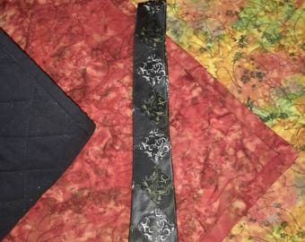 Necktie Vintage Skinny Tie Metallic Jacquard Menswear Find by AntiquesandVaria NEW Free Shipping