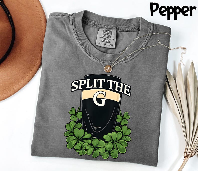Comfort Colors® Split The G Shirt, St Patricks Day Tee, Funny Drinking Challenge T-Shirt, Beer Lover Gift, Irish Pub Crawl Apparel image 3