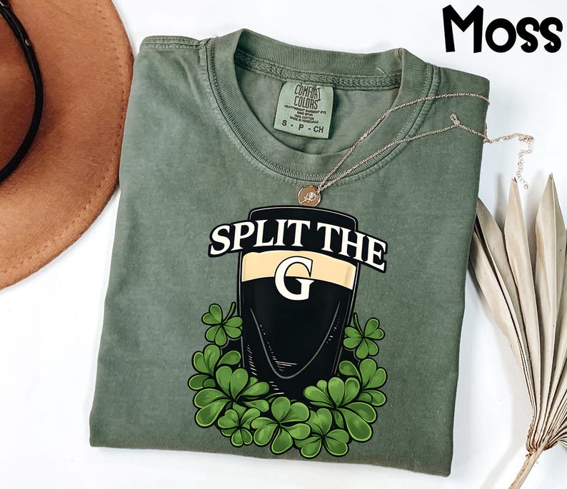 Comfort Colors® Split The G Shirt, St Patricks Day Tee, Funny Drinking Challenge T-Shirt, Beer Lover Gift, Irish Pub Crawl Apparel image 1