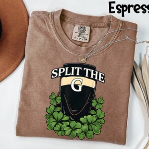 Comfort Colors® Split The G Shirt, St Patricks Day Tee, Funny Drinking Challenge T-Shirt, Beer Lover Gift, Irish Pub Crawl Apparel image 2