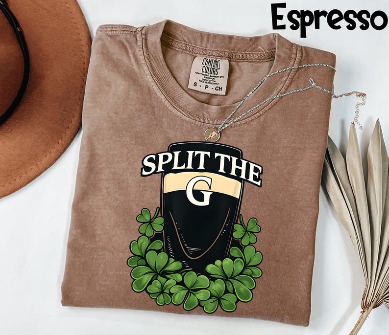 Comfort Colors® Split The G Shirt, St Patricks Day Tee, Funny Drinking Challenge T-Shirt, Beer Lover Gift, Irish Pub Crawl Apparel image 2