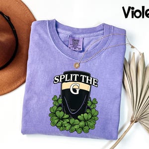 Comfort Colors® Split The G Shirt, St Patricks Day Tee, Funny Drinking Challenge T-Shirt, Beer Lover Gift, Irish Pub Crawl Apparel image 4