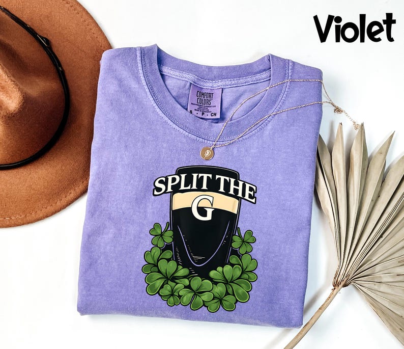 Comfort Colors® Split The G Shirt, St Patricks Day Tee, Funny Drinking Challenge T-Shirt, Beer Lover Gift, Irish Pub Crawl Apparel image 4